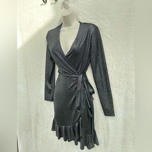 Gun metel wrap dress